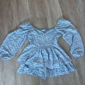 XL Altar'd State Blue Floral Dress/Romper